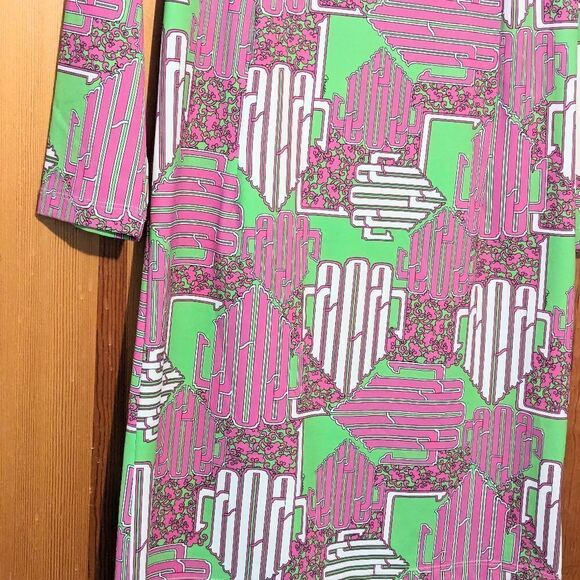 Tunic Dress Pink Green Sleeveless XS Resort Wear - Picture 5 of 10